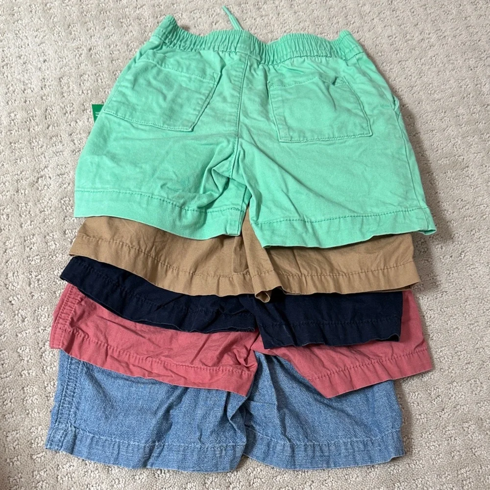 GAP Toddler Boys Pull-On Shorts Pack - Chambray Blue, Nan. Red, Navy, Tan, Mint